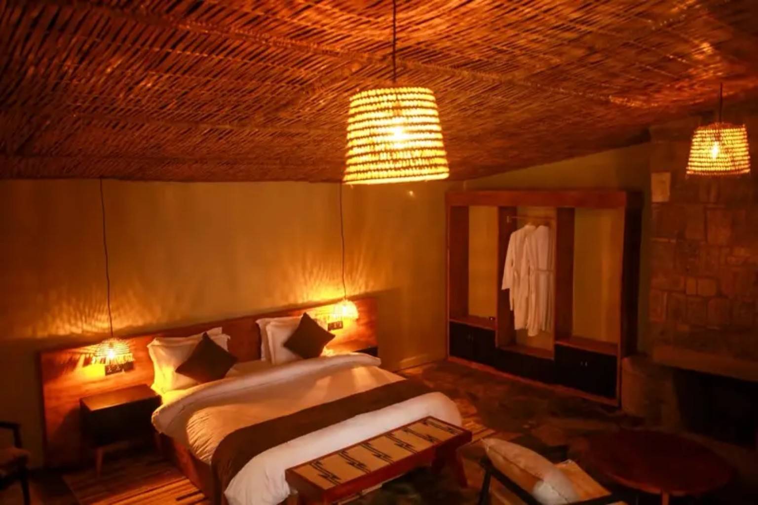 Warm and comfortable guest room