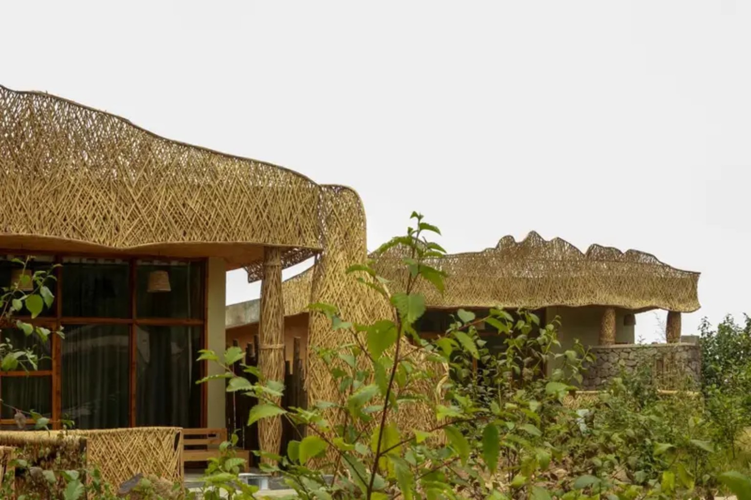 Woven exterior details of the lodge